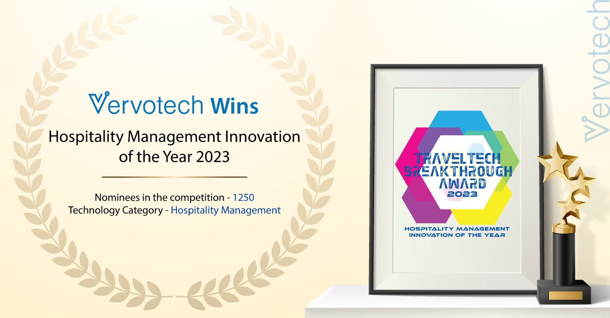 Vervotech gana el premio a la innovación en gestión hotelera del año 2023 de Travel Tech Breakthrough